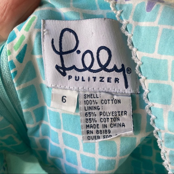 Lilly Pulitzer Dress Mosaic Fish Ocean 6 White Label - Picture 8 of 13